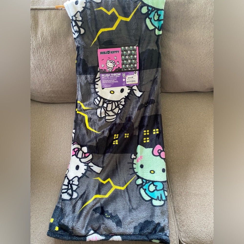 Hello Kitty Frankenstein Mummy Halloween Plush Throw Blanket, NEW 2026 release